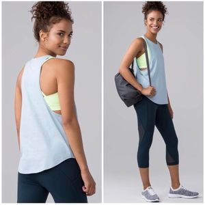 Lululemon Sweat Date Singlet in Pure Blue Muscle Athletic Tank Women’s - Size 4